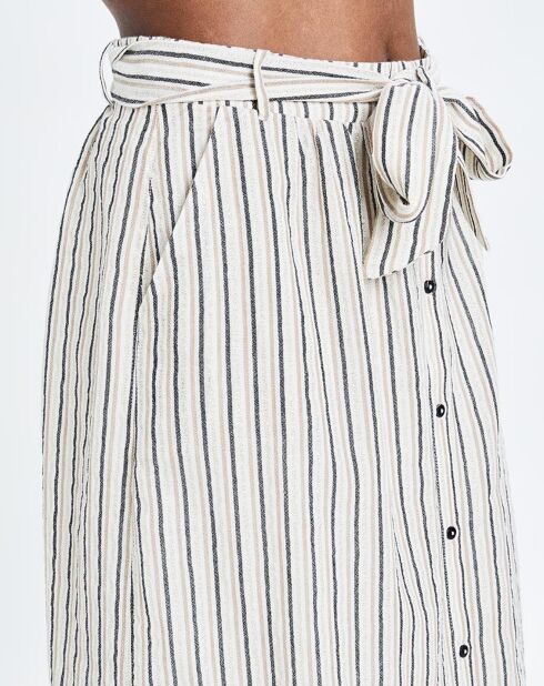 Jupe Beth à rayures beige