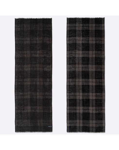 Écharpe 100% Laine Arturo gris anthracite - 65x190 cm