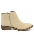 Bottines en Cuir Diamond sable - Talon 3.5 cm