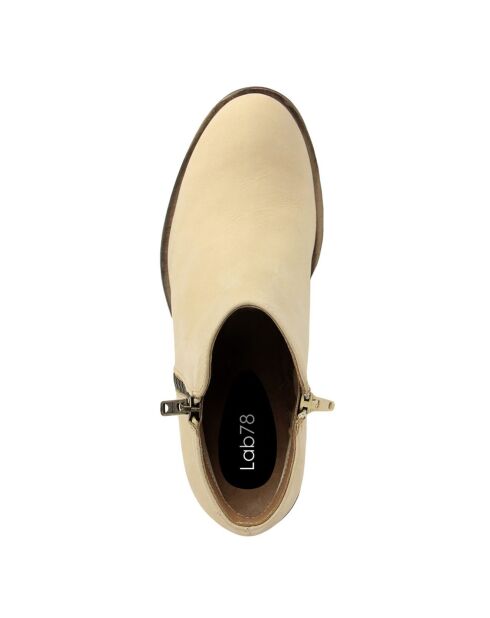 Bottines en Cuir Diamond sable - Talon 3.5 cm