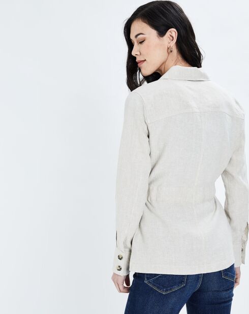 Veste saharienne 100% Lin Soda B argile