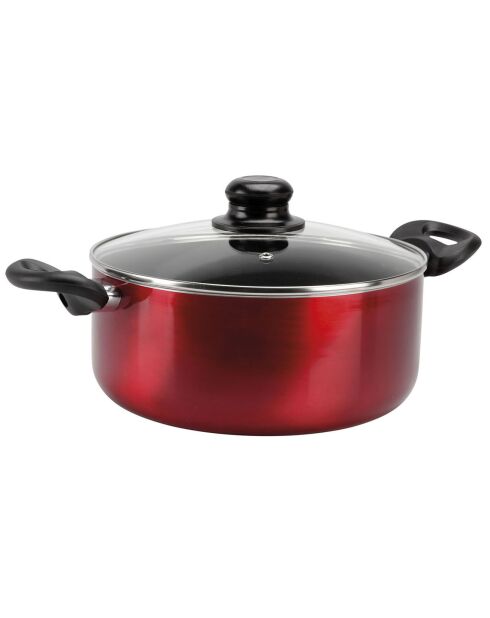 Kersenrode inductiekookpot - 24x10 cm