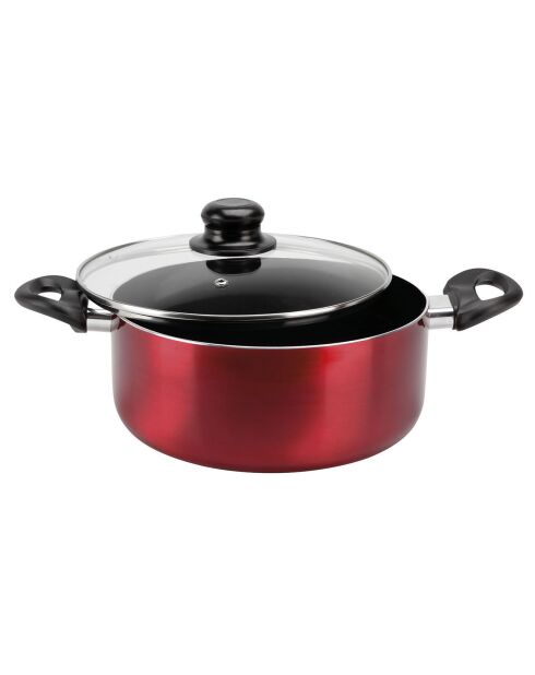 Kersenrode inductiekookpot - 24x10 cm
