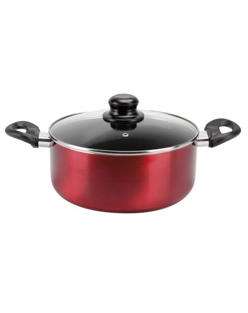 Kersenrode inductiekookpot - 24x10 cm