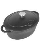 Cocotte Fonte d'acier émaillée Forme ovale Tradifonte induction noir - 33x25x12 cm