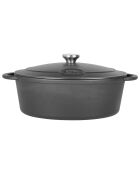 Cocotte Fonte d'acier émaillée Forme ovale Tradifonte induction noir - 33x25x12 cm