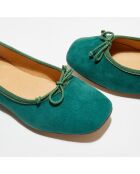 Ballerines en Velours de Cuir Irene pistache