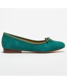 Ballerines en Velours de Cuir Irene pistache