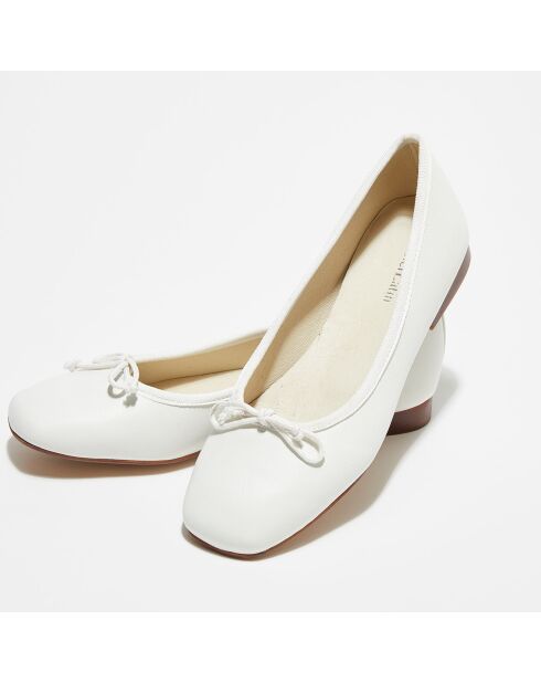 Ballerines en Cuir Lisse Irene blanches