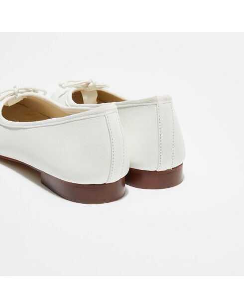 Ballerines en Cuir Lisse Irene blanches