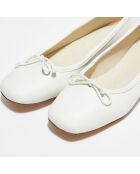 Ballerines en Cuir Lisse Irene blanches