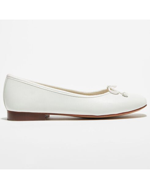 Ballerines en Cuir Lisse Irene blanches