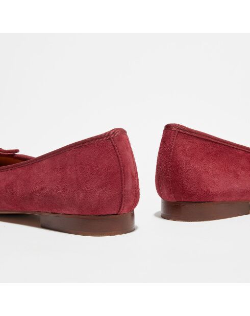 Ballerines en Velours de Cuir Irene bordeaux