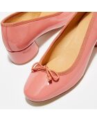 Ballerines en Cuir Vernis Alma oranges - Talon 4 cm