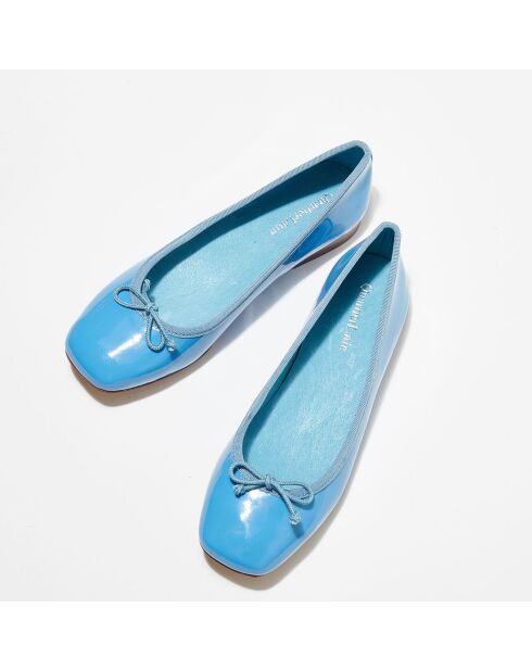 Ballerines en Cuir Vernis Irene bleu ciel