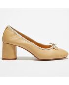 Ballerines en Cuir Charlie jaunes - Talon 6 cm