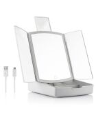 Miroir LED Pliable + Organisateur de maquillage 3-en-1 Panomir gris