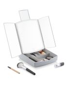 Miroir LED Pliable + Organisateur de maquillage 3-en-1 Panomir gris