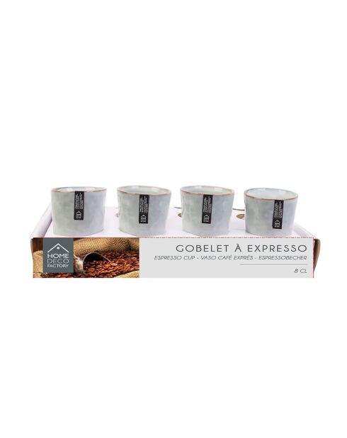 6 Gobelets expresso Au Grès du temps gris/vert - 10 cl