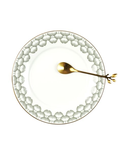 4 Cuillères à café feuille dorée - 11.8 cm