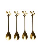4 Cuillères à café feuille dorée - 11.8 cm