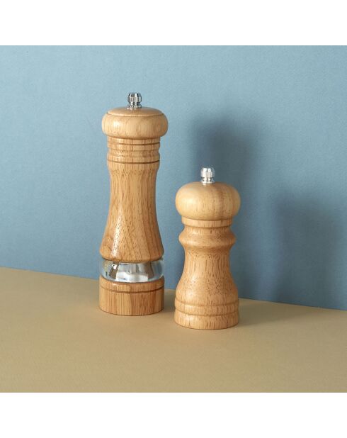 Macinapepe e sale piccolo in legno marrone/grigio - 4,9x10 cm