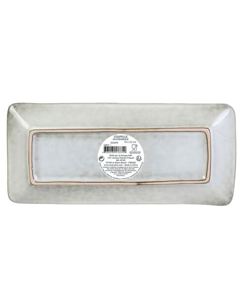 Coupelle rectangle Au Grès du temps grise - 22x10 cm