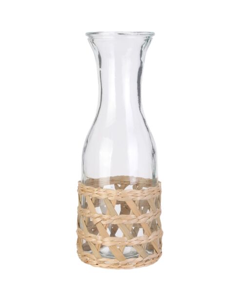 Bouteille avec cannage transparente - 1 L