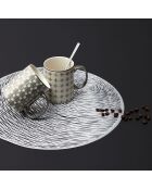 2 Mugs céramique Design Silver argentés - 30 cl