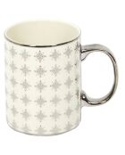 2 Mugs céramique Design Silver argentés - 30 cl