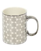 2 Mugs céramique Design Silver argentés - 30 cl