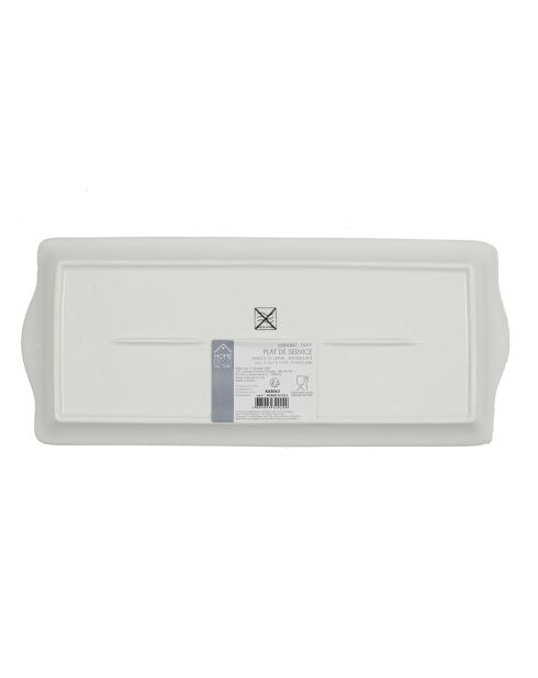 Plat de service en Porcelaine liseré doré blanc/doré - 34.7x14.6 cm