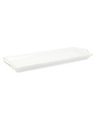 Plat de service en Porcelaine liseré doré blanc/doré - 34.7x14.6 cm