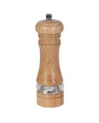 Moulin à poivre et sel en bois marron/transparent/gris - 5x16.7 cm