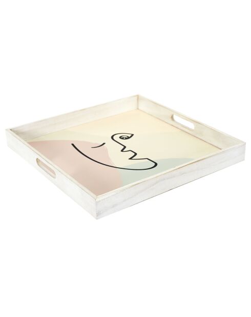 Plateau bois Arty multicolore - D.40 cm
