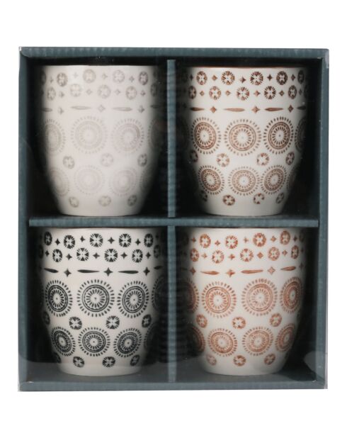 Coffret 4 tasses Mirage multicolores - 25 cl