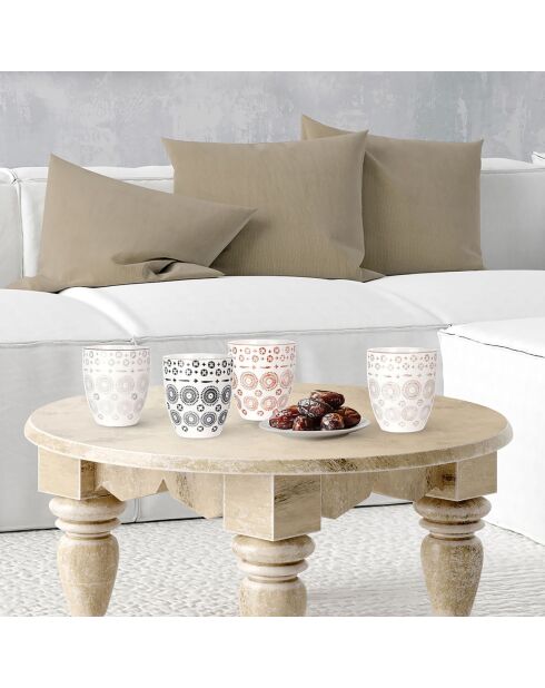 Coffret 4 tasses Mirage multicolores - 25 cl