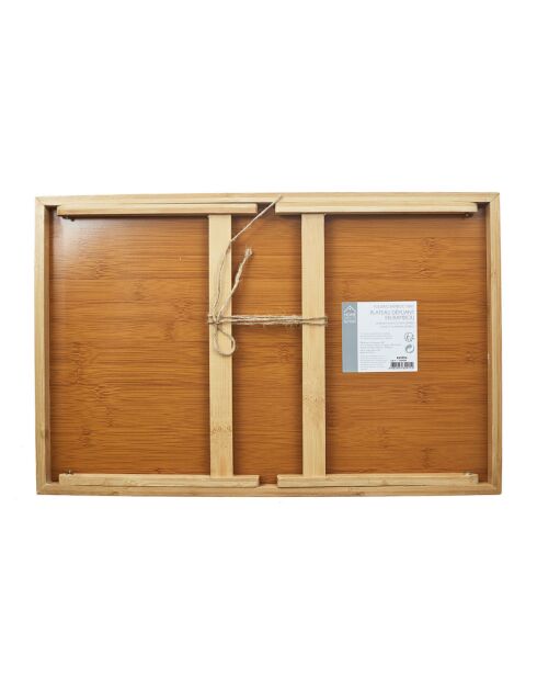 Plateau depliant bambou beige - 45.5x30x17 cm
