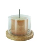 Racloir à fromage avec cloche marron/transparent/gris - 18.2x24.5 cm