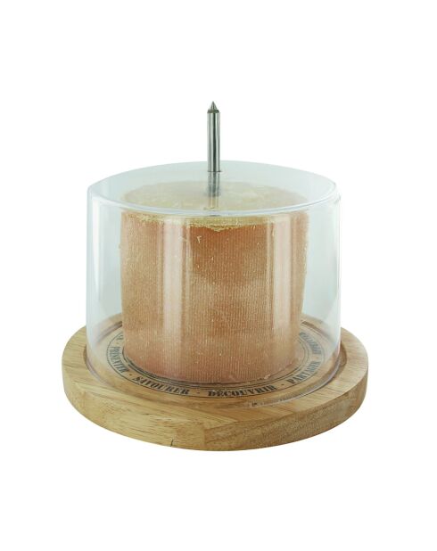 Racloir à fromage avec cloche marron/transparent/gris - 18.2x24.5 cm