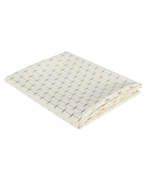 Mantel con motivos geométricos blanco/dorado - 250x140 cm