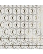 Mantel con motivos geométricos blanco/dorado - 250x140 cm