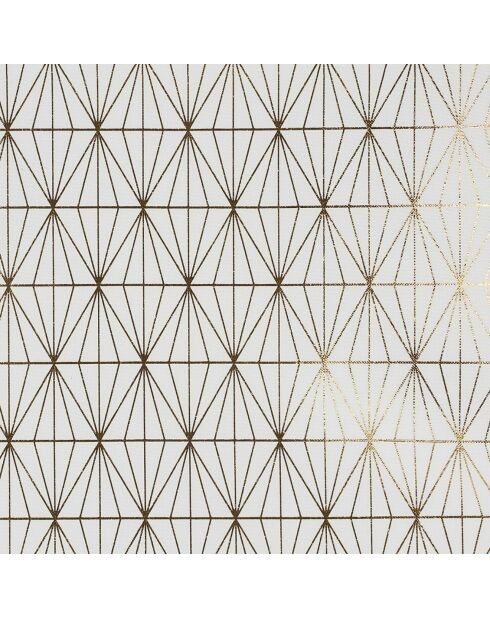 Mantel con motivos geométricos blanco/dorado - 250x140 cm