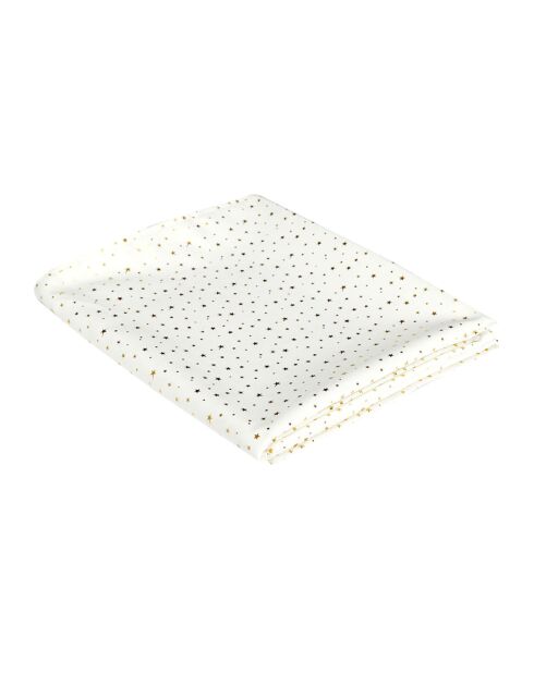 Nappe motif étoile dorée blanc/doré - 250x140 cm