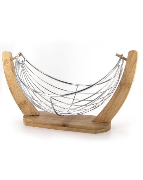 Corbeille à fruits balancelle marron/gris - 31x18.5x16.5 cm