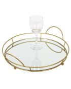Plateau de presentation miroir gris - 34x32x8.8 cm