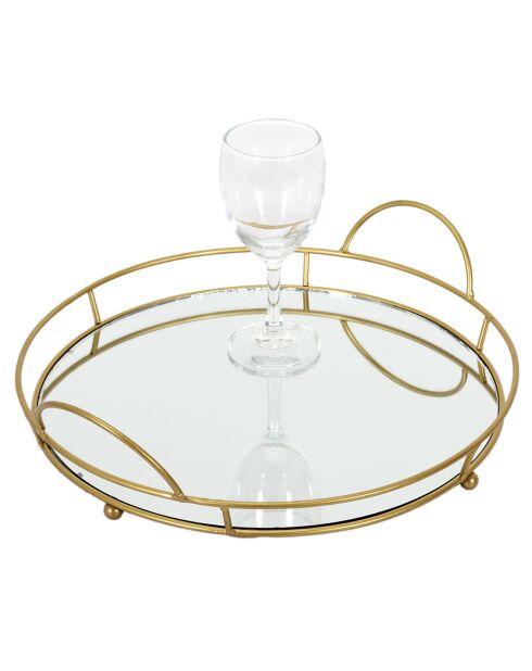Plateau de presentation miroir gris - 34x32x8.8 cm
