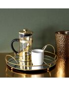 Plateau de presentation miroir gris - 34x32x8.8 cm