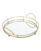 Plateau de presentation miroir gris - 34x32x8.8 cm