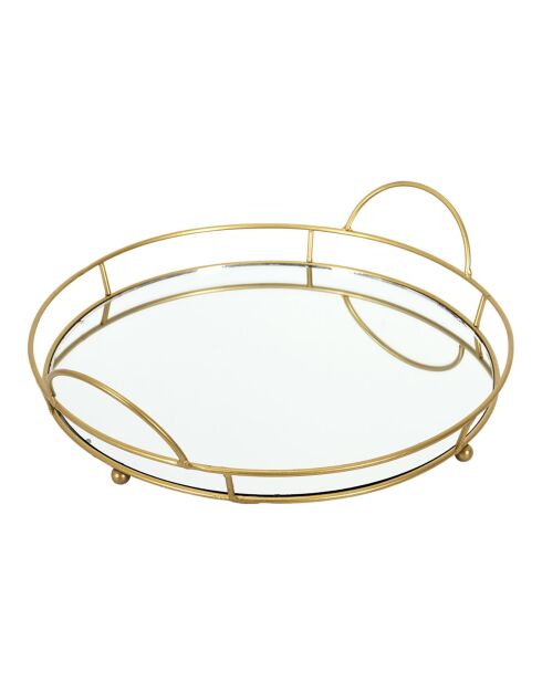 Plateau de presentation miroir gris - 34x32x8.8 cm